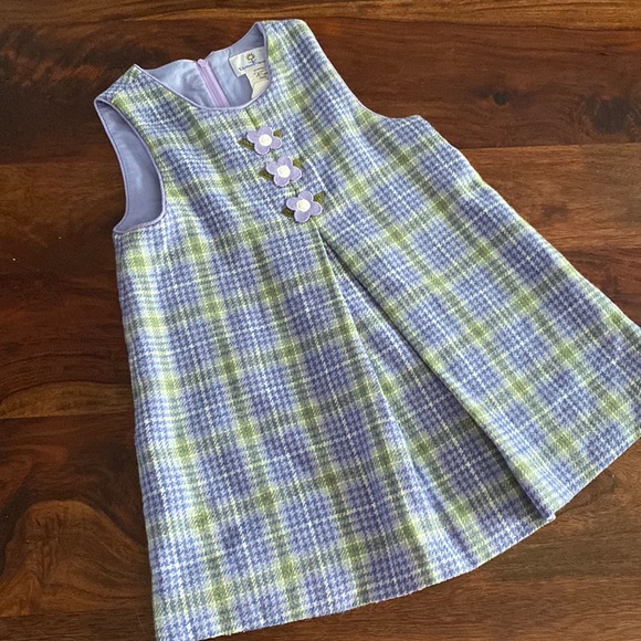 Florence Eiseman Toddler Wool Lavender Plaid Dress - Picture 1 of 8